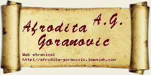 Afrodita Goranović vizit kartica
